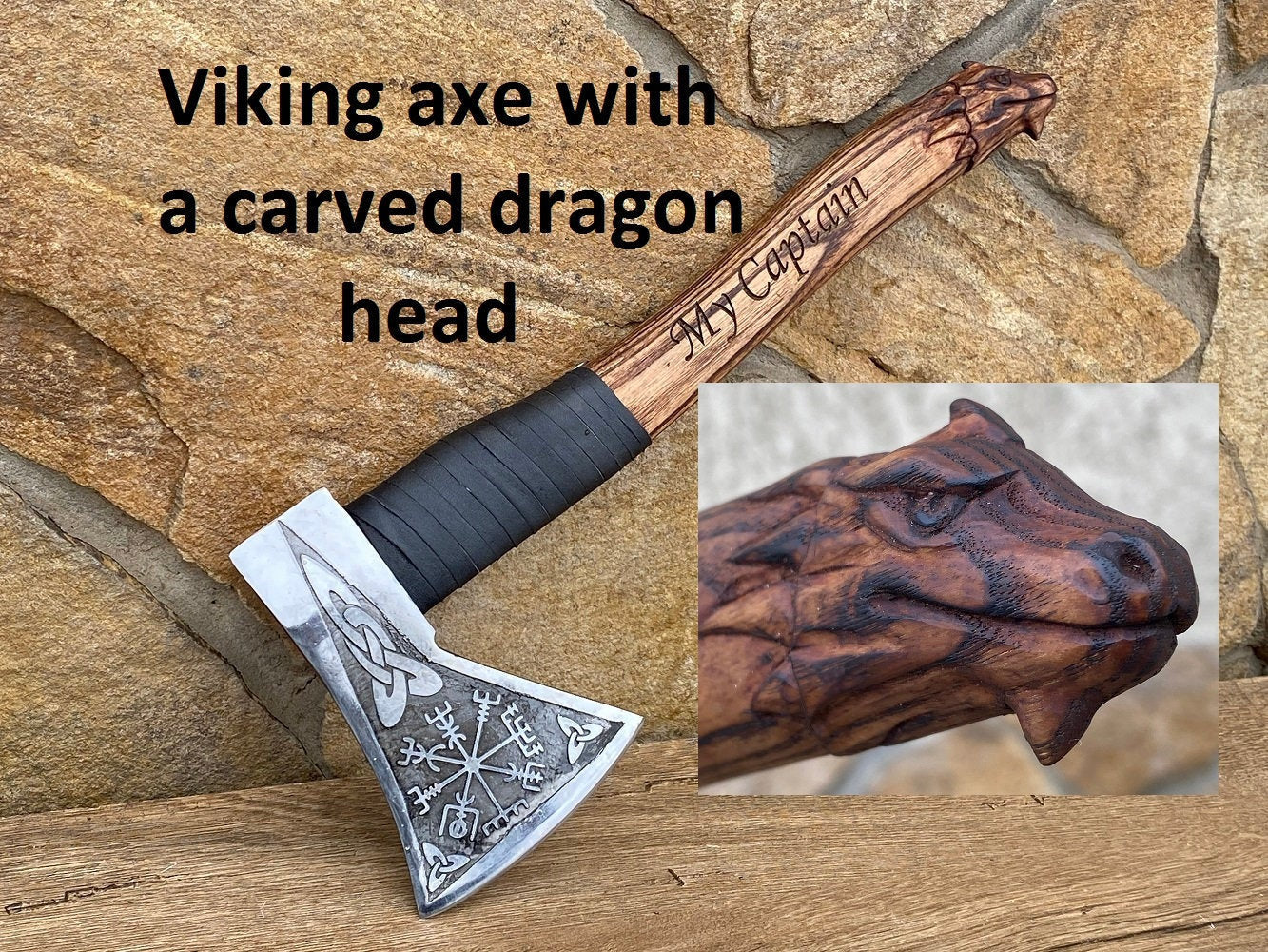 Dragon axe, dragon, Christmas, viking axe, mens gifts, vegvisir, carved dragon, groom gift, viking compass, groomsman gift, birthday, axe