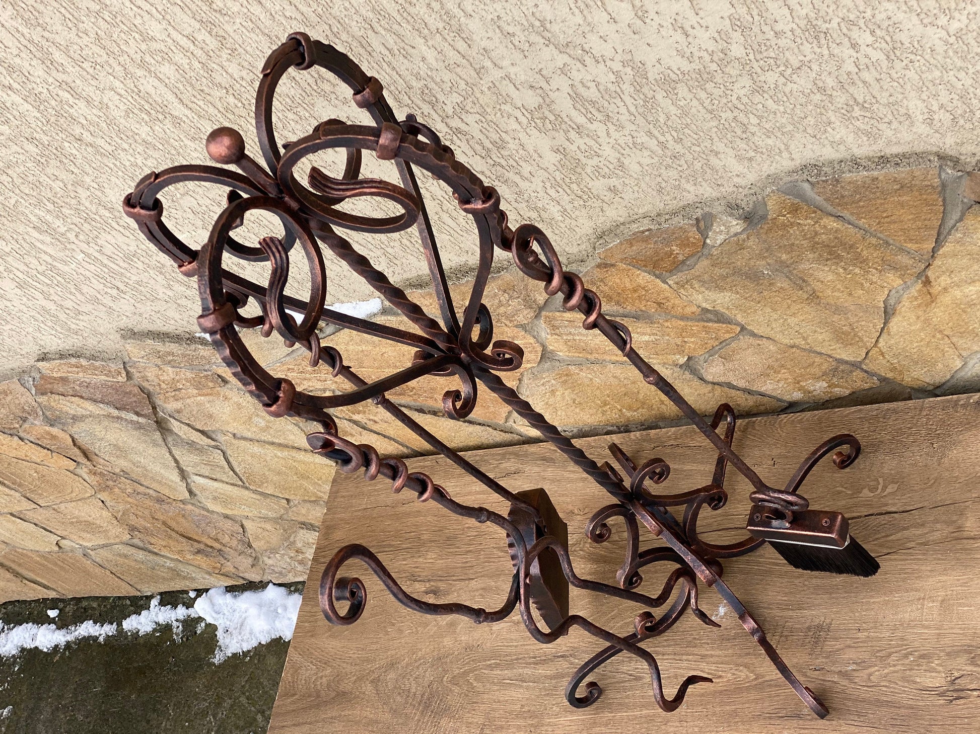 Fireplace tools, fireplace, fire poker, firewood holder, iron gift, birthday, anniversary,Christmas,gift for dad,graduation gift,Fathers Day