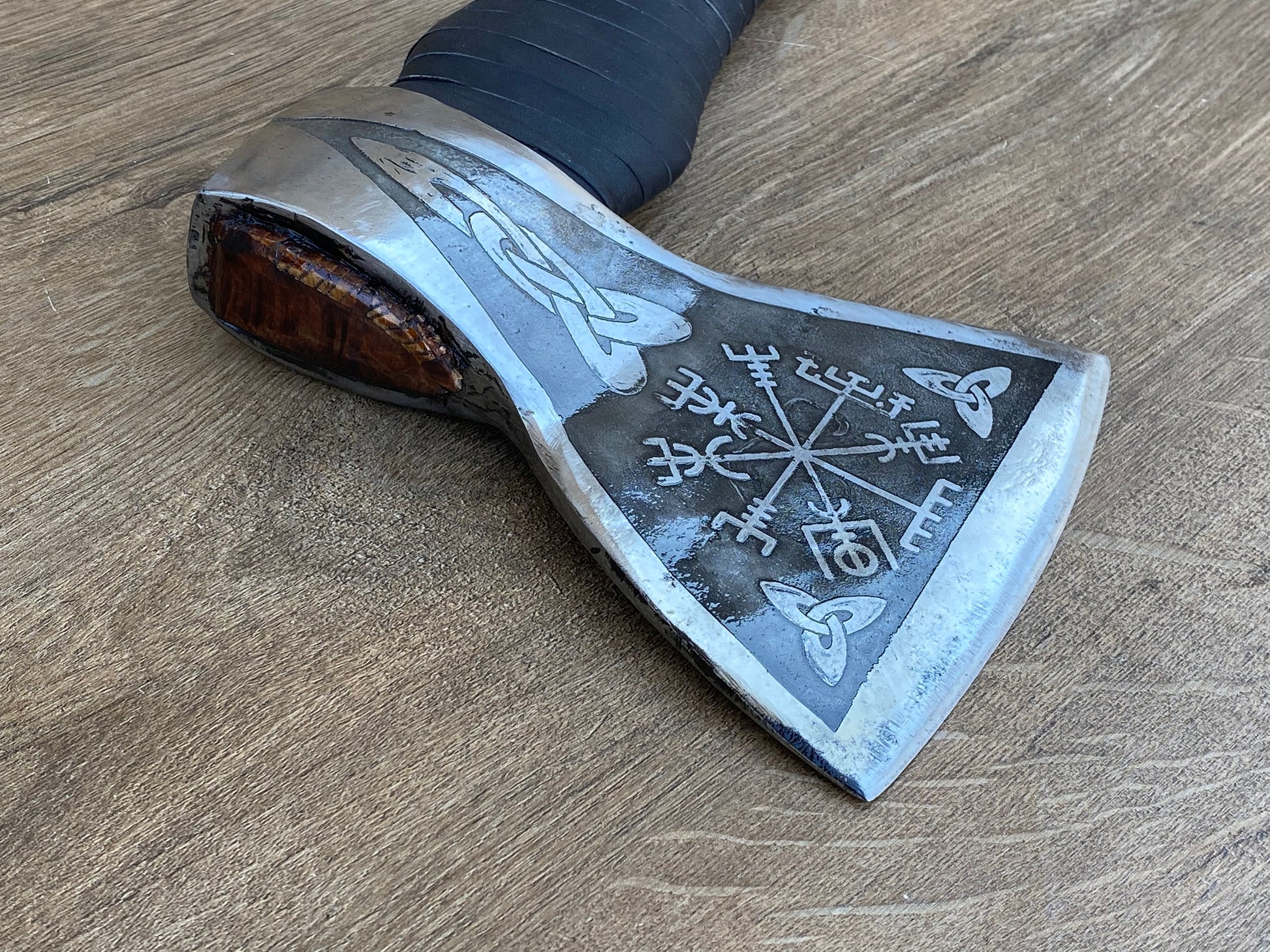 Viking axe, mens gifts, vegvisir, birthday, gift for dad, gift for boyfriend, Christmas, runes, runic words, etched runes, runic gift, axe