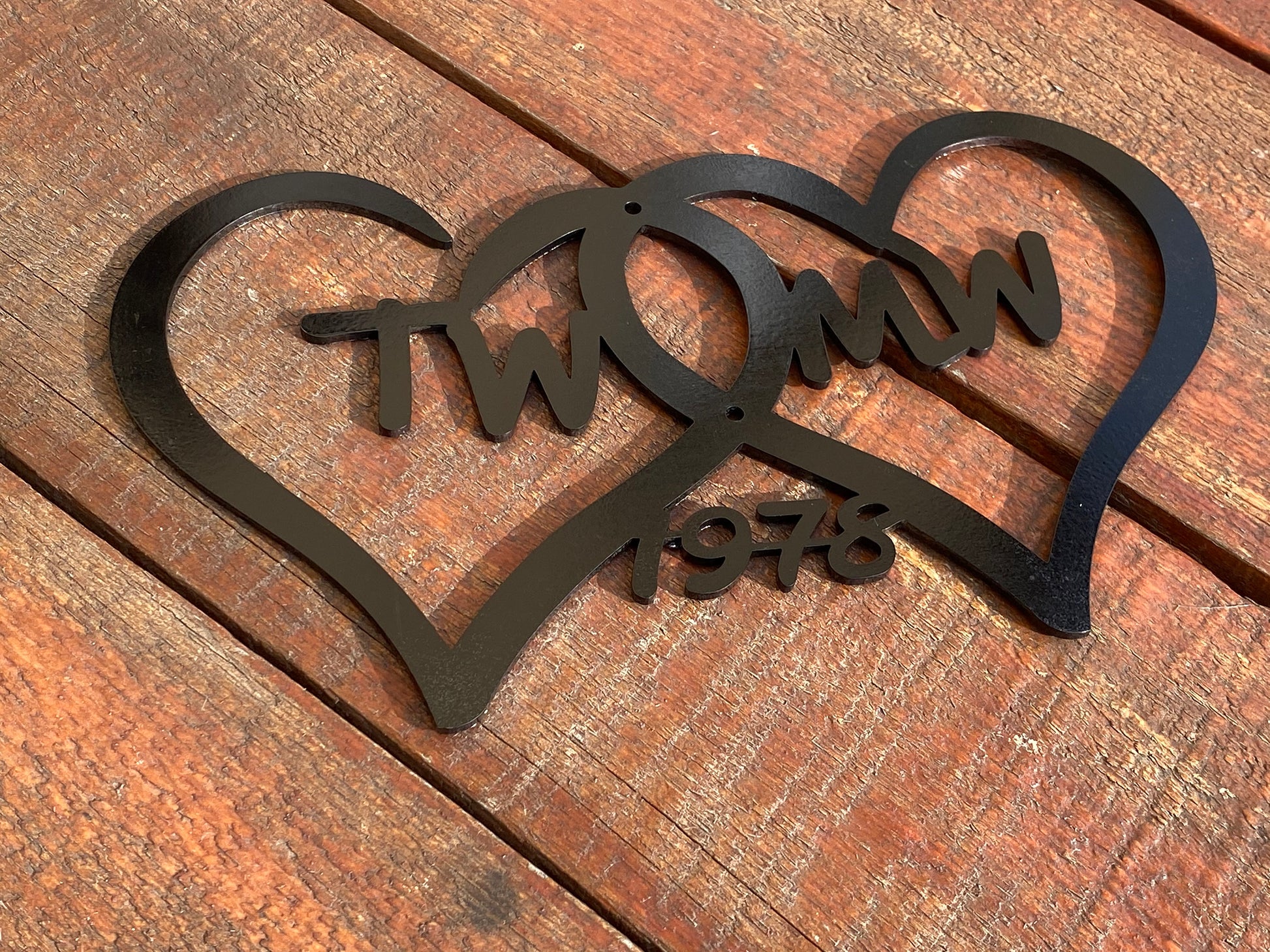 Personalized gift, 6th anniversary, iron gift, entwined hearts, iron heart, iron rose,heart,anniversary, engraved iron gift,iron anniversary