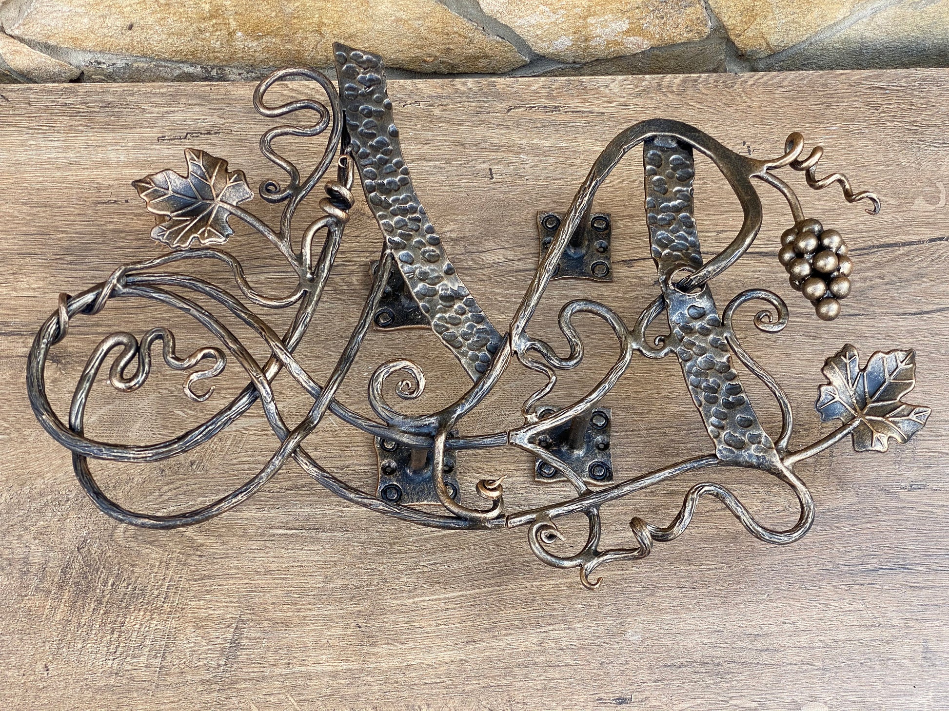 Door handle, initials, personalized, barn door handle, door pull, grapes, wine cellar, grape vine, grapevine,thanksgiving,Christmas,birthday