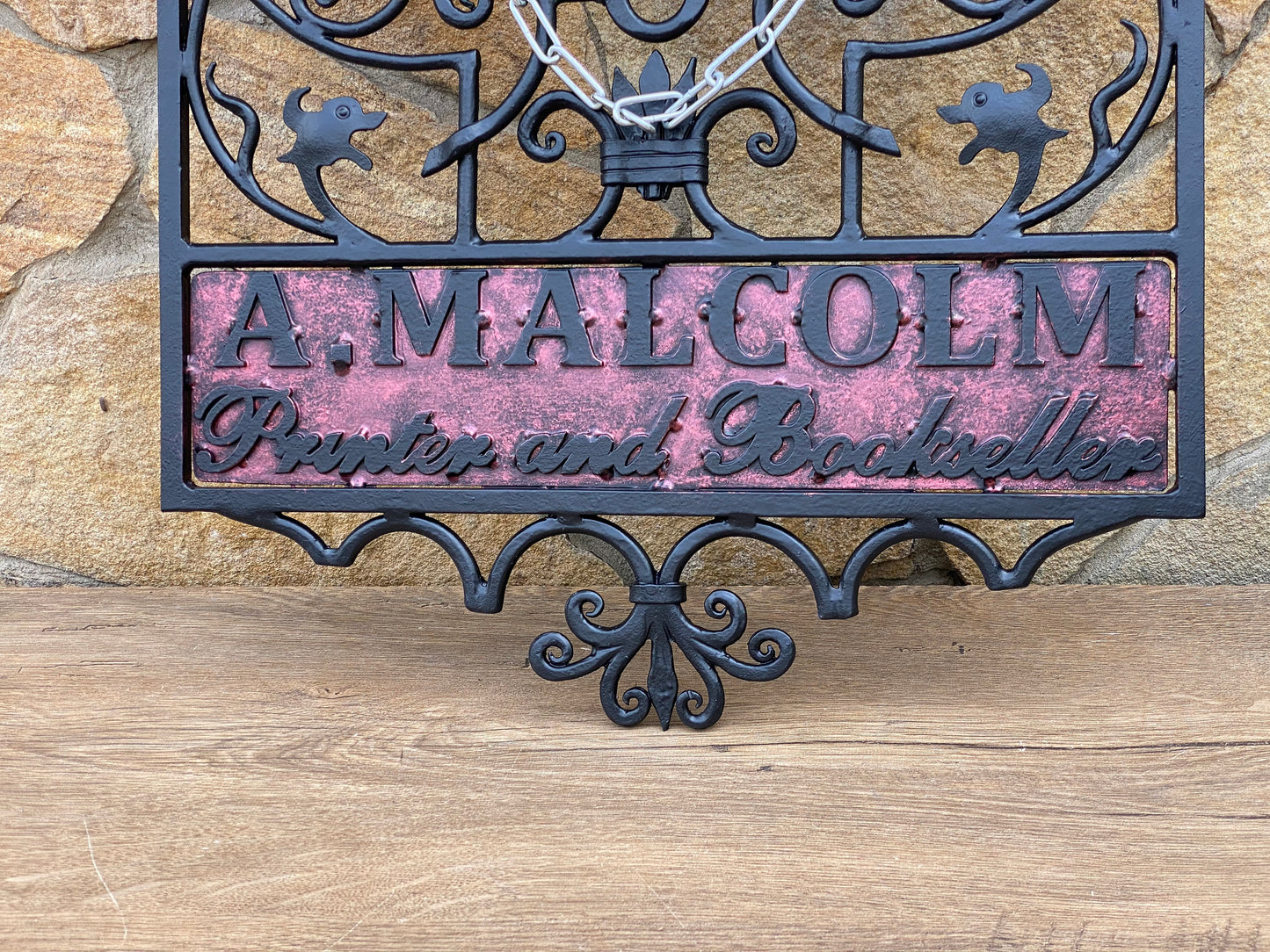 Vintage plaque, vintage, hand forged plaque, address sign, restaurant, caffe, personalized plaque, initials, family sign, personalized sign