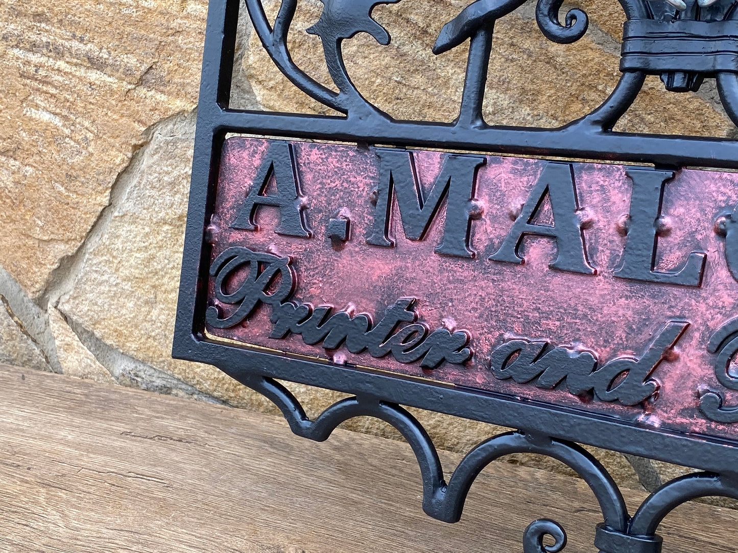 Vintage plaque, vintage, hand forged plaque, address sign, restaurant, caffe, personalized plaque, initials, family sign, personalized sign