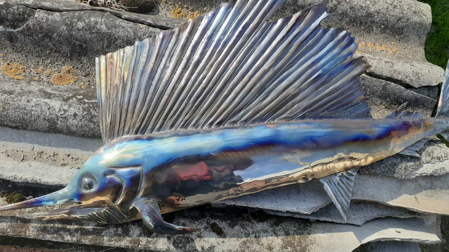 Marlin, fish, aquarium, iron gift, fishman gift, sea decor, ocean decor, coastal decor, birthday,anniversary,Christmas,lake decor,blacksmith