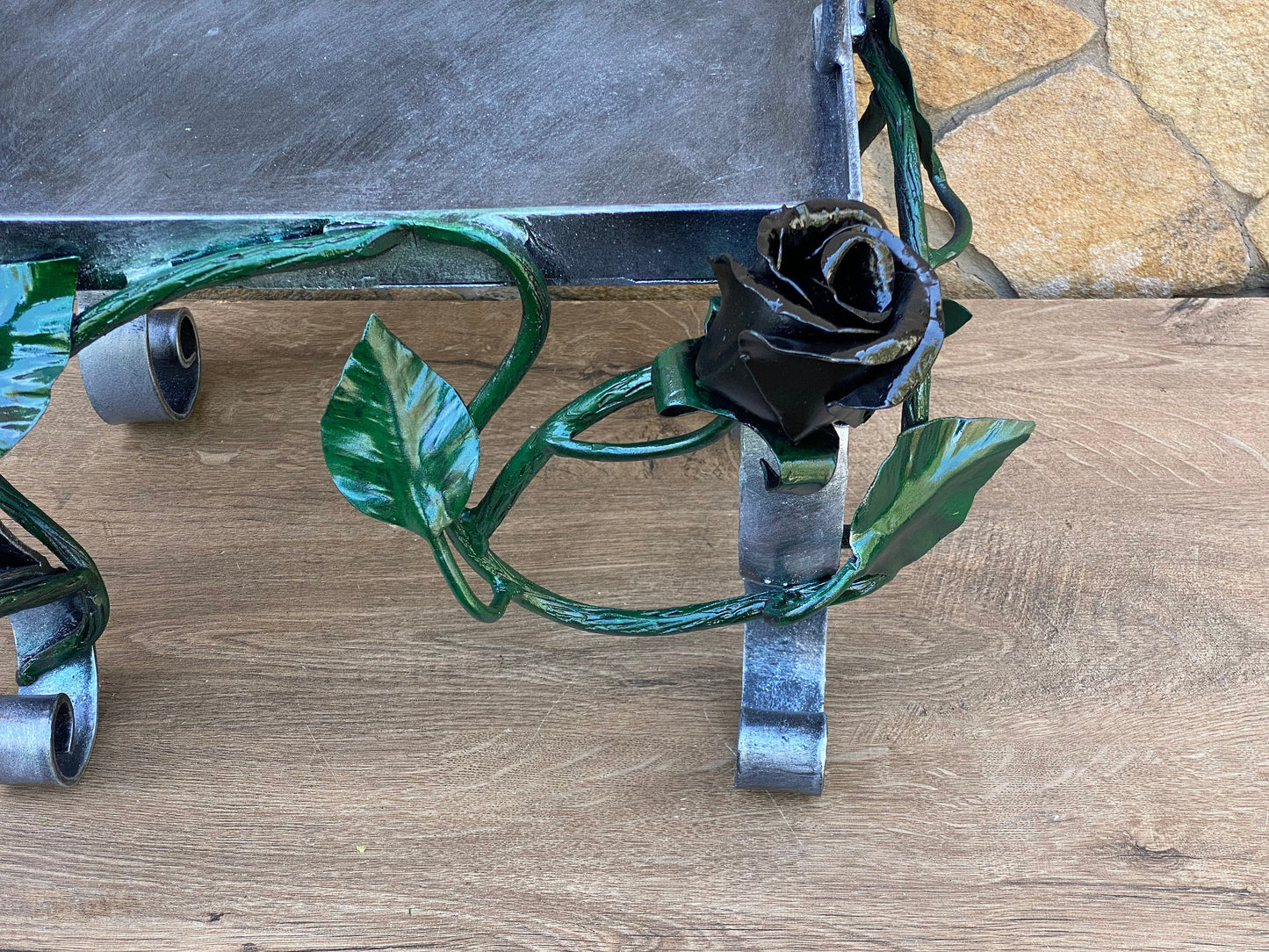 Christmas gift, gift for mom, table, rose, tray, iron anniversary, iron rose, floral, iron gift, Mothers Day, 6th anniversary, birthday gift