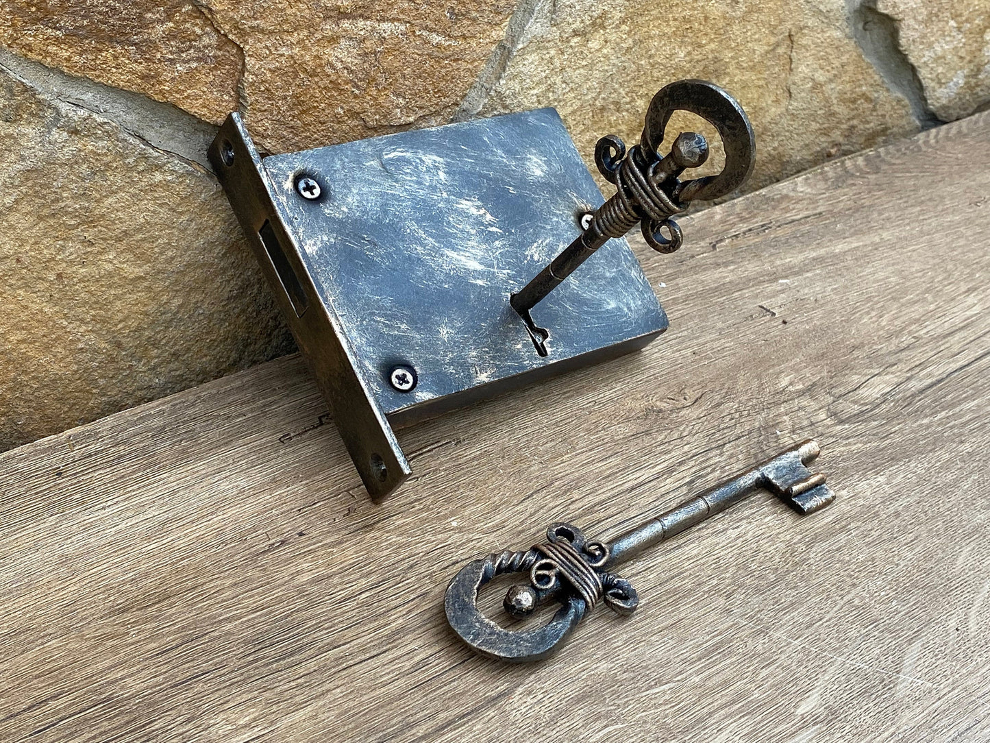 Medieval lock, key, door lock, medieval, door hardware, lock, wedding, Christmas, door handle, door pull, blacksmith, vintage, retro,antique