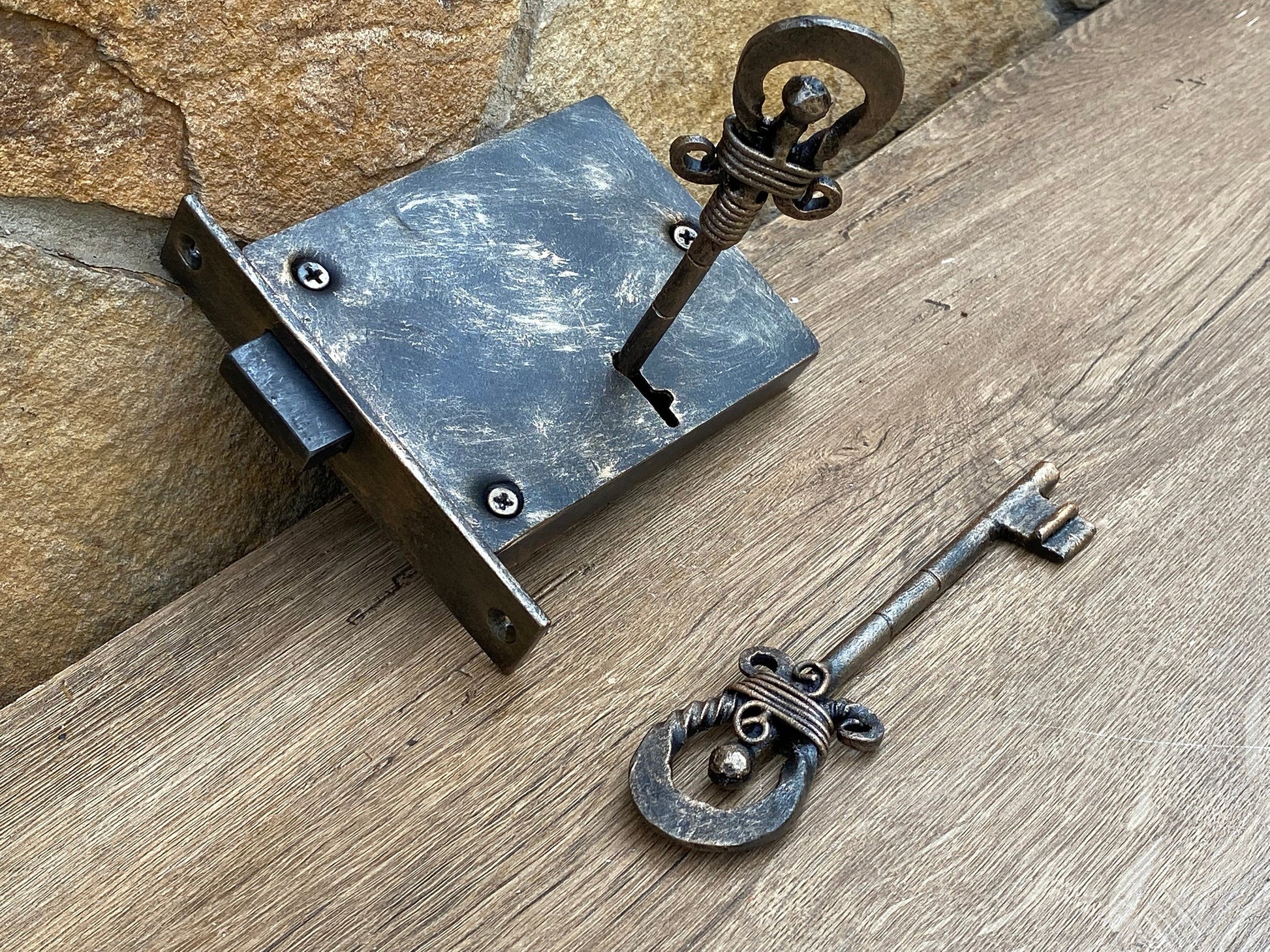 Medieval lock, key, door lock, medieval, door hardware, lock, wedding, Christmas, door handle, door pull, blacksmith, vintage, retro,antique