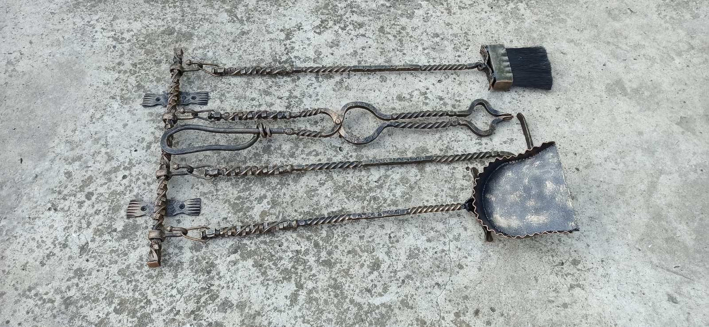 Fireplace tools, fireplace, fire poker, BBQ, grill, medieval decor, medieval tools, gift set, iron gift, anniversary, birthday, steel gift