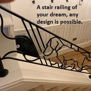 Custom hand railing, stair railings, balcony, privacy screen, room divider, balusters, staircase, banister, railing, handrail, hand railing