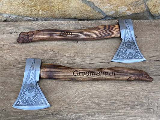 Mens gift, tree of life, viking axe, celtic, hatchet, Christmas, handyman tool, groomsmen gift, birthday, jewelry for men, runic, battle axe