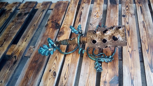 Sconce, wall sconce, oak, torch, Christmas, birthday, military gift, fairy lamp, wow gift, iron gift, gift for mom,dads gift,lamp, wall lamp