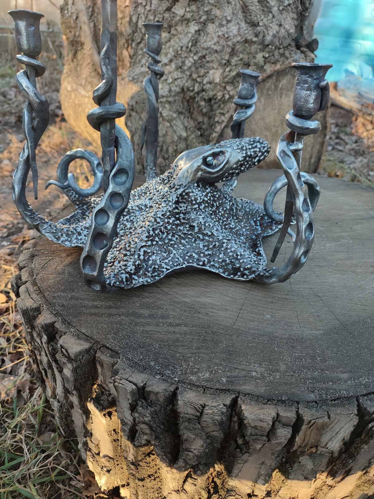 Candle holder, octopus, wedding, tentacle, anniversary, birthday, Christmas, sea, ocean, ship, newlywed, groom, 6th anniversary, iron gift