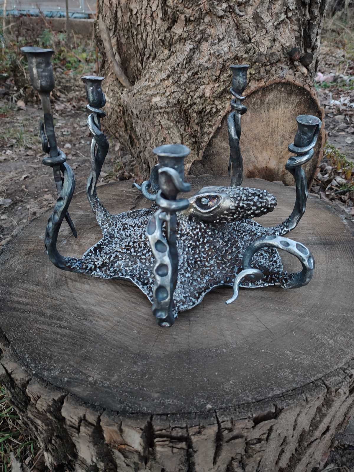 Candle holder, octopus, wedding, tentacle, anniversary, birthday, Christmas, sea, ocean, ship, newlywed, groom, 6th anniversary, iron gift