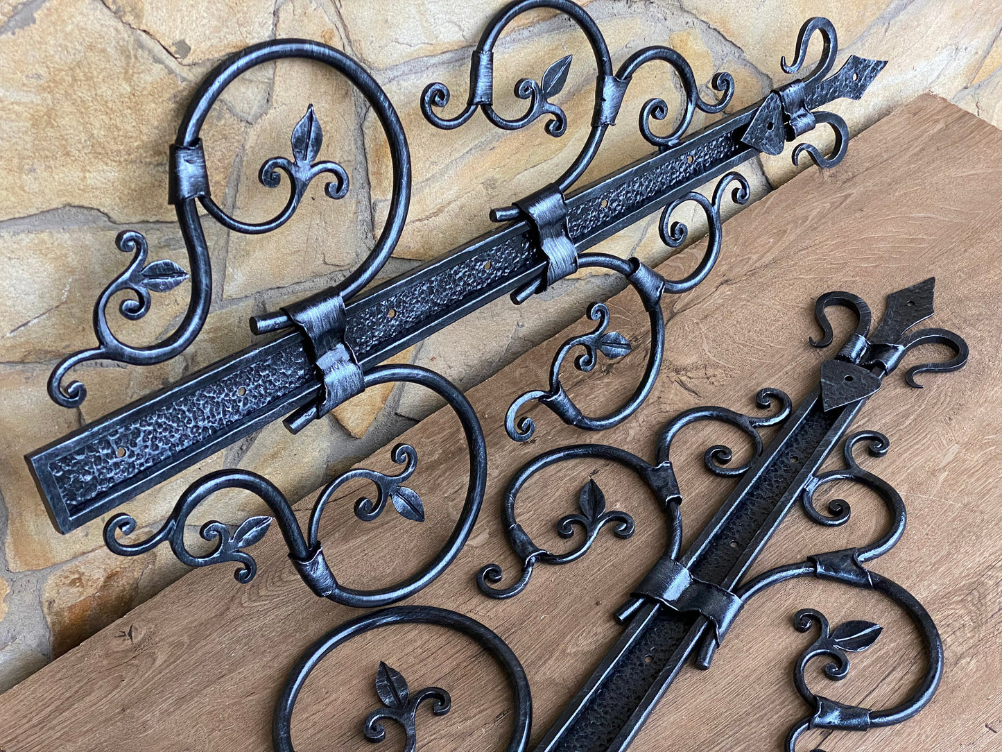 Gate hinges, false hinge, door handle, strap hinges, gate decor, iron gift, mailbox, Christmas, birthday, dads gift, blacksmith, steel gift