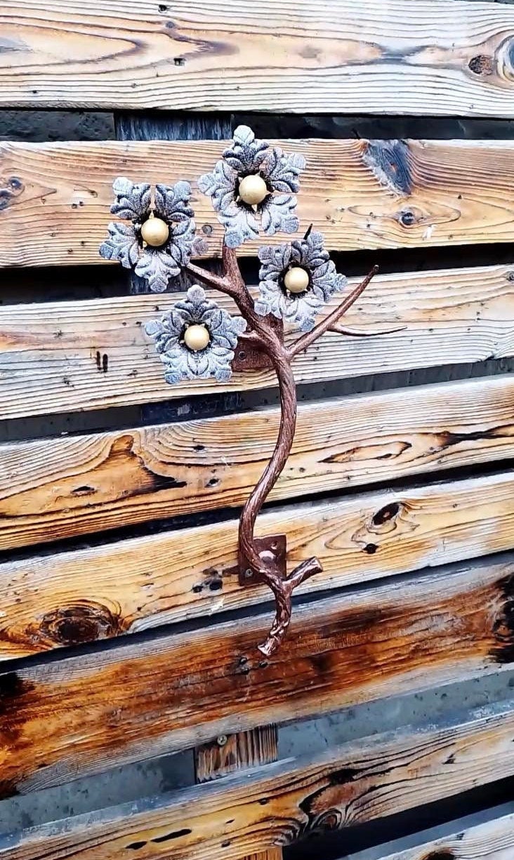 Door handle, floral decor, barn door pull, Mothers Day, gift for mom, iron gift, iron flower, birthday, Christmas, wedding,new home,hardware