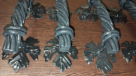 Door pull, door handle, vine, interwined, leaves, forest, wood, bark, branch, forest decor, birthday, anniversary, Christmas, iron gift, oak