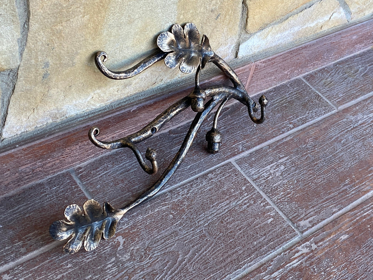 Wall hook, iron anniversary, wall hanger, iron gift, acorn, oak, towel, clothes, umbrella, key holder, entrance furtiture, key hook, hook