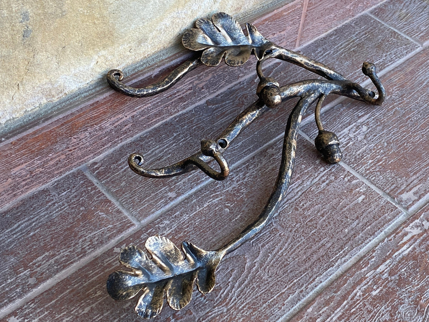 Wall hook, iron anniversary, wall hanger, iron gift, acorn, oak, towel, clothes, umbrella, key holder, entrance furtiture, key hook, hook