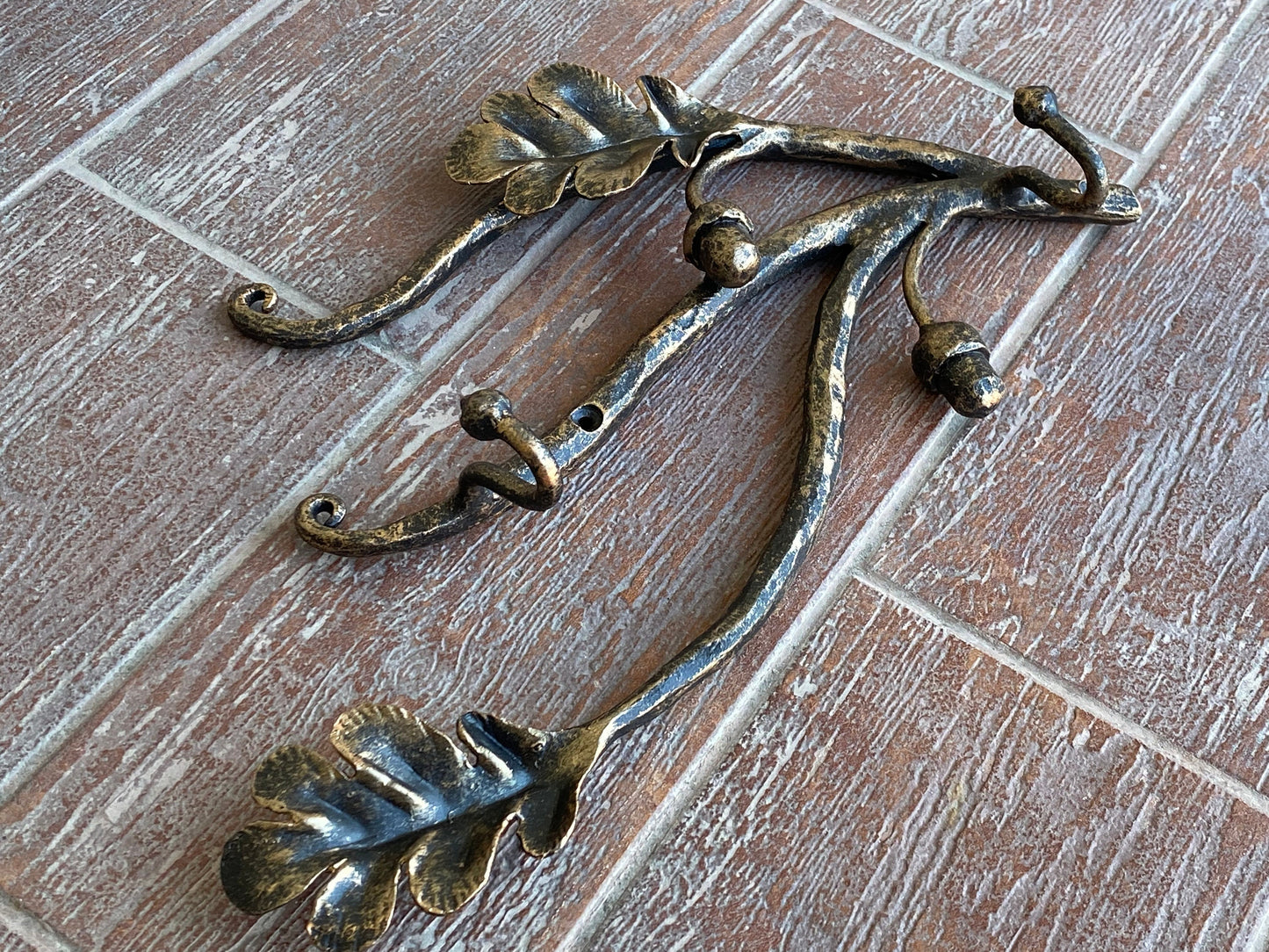 Wall hook, iron anniversary, wall hanger, iron gift, acorn, oak, towel, clothes, umbrella, key holder, entrance furtiture, key hook, hook