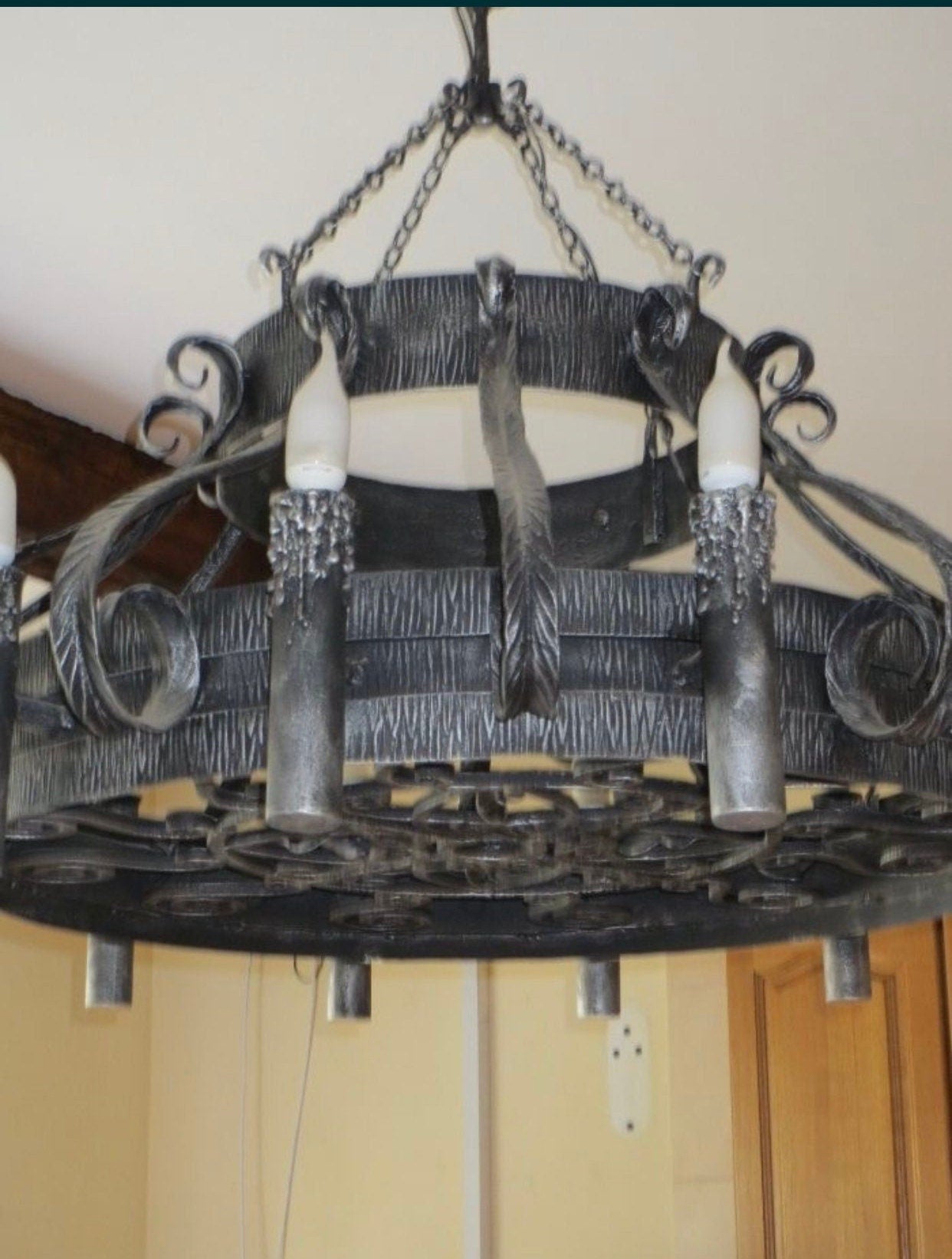 Medieval chandelier, ceiling sconce, chandelier, wall sconce, castle, Middle Ages, ceiling lamp, birthday, Christmas, viking, anniversary