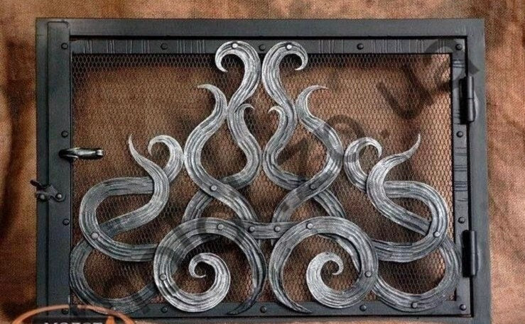 Fireplace door, oven, fireplace screen, fire poker, birthday, Christmas gift, iron decor, fireplace, Fathers Day,army gift,ForgedCommodities