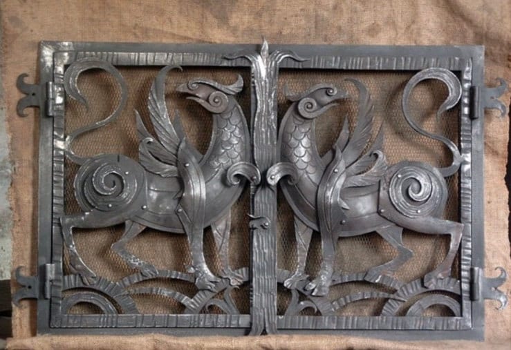 Fireplace door, oven, groomsmen, groom, mens gift, medieval, antique, Celtic, wolf, Christmas gift, new home, fireplace, wedding, bridesmaid
