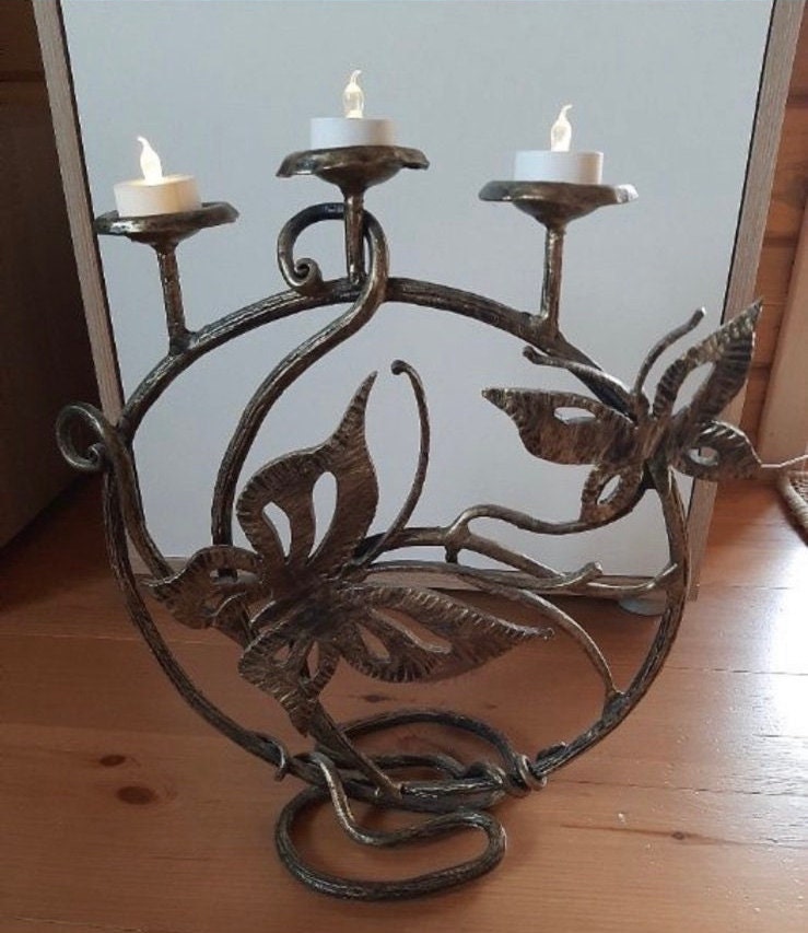Candle holder, candle, candlestick holder, Christmas, butterfly, iron gift, steel gift, anniversary, birthday, Mothers Day, wedding, groom