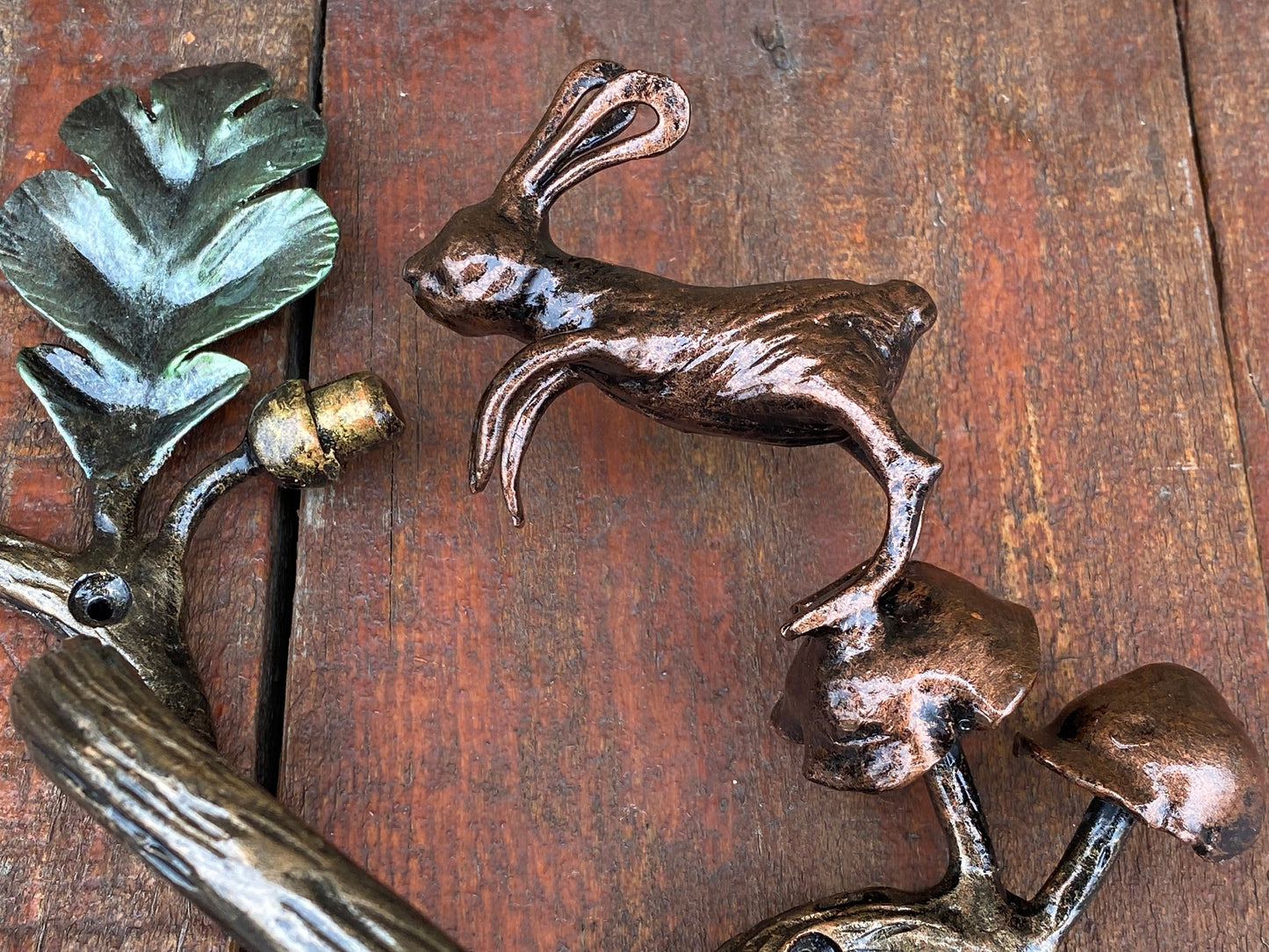 Door pull, rabbit, door handle, door, zoo, acorn, forest, wild nature, Christmas, animal, mushroom, anniversary, iron gift,steel gift,father