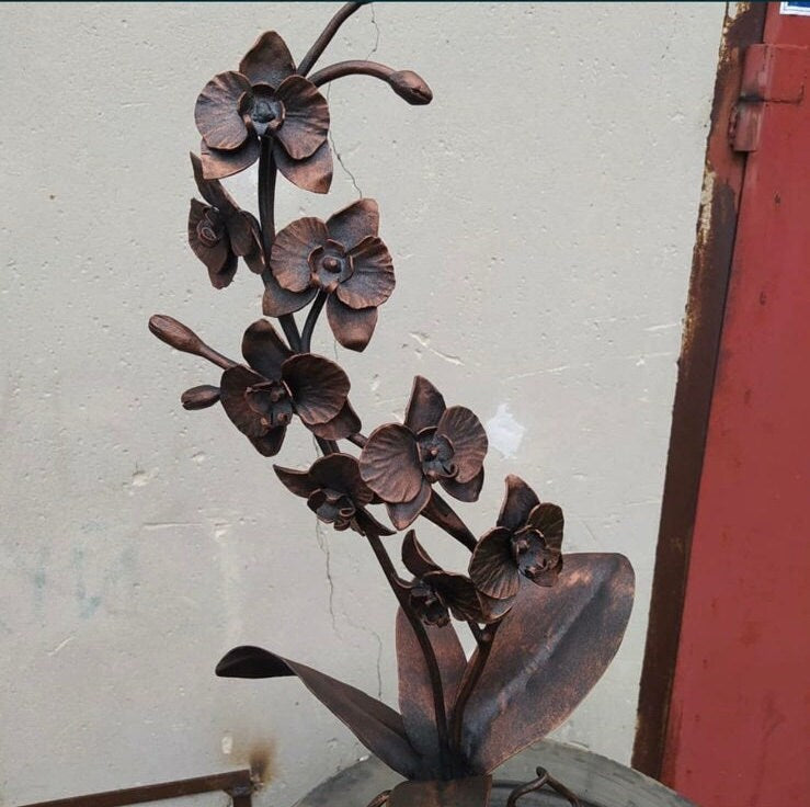 Orchid, iron gift, steel gift, floral, anniversary, Christmas, Mothers Day, flower, birthday, rose, 6th anniversary, garden, plant stand