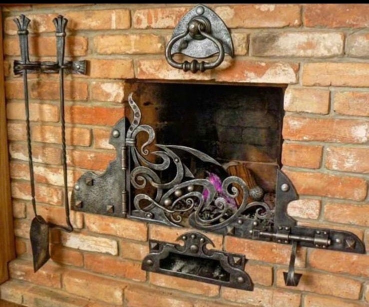 Fireplace decor, Middle Ages, castle, medieval, steel gift, firewood holder, wall sconce, 6th anniversary, fire poker, Christmas, birthday
