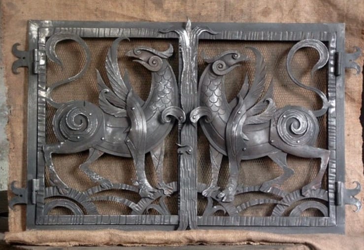 Fireplace door, oven, groomsmen, groom, mens gift, medieval, antique, Celtic, wolf, Christmas gift, new home, fireplace, wedding, bridesmaid