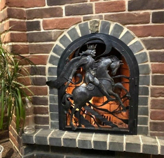 Fireplace decor, oven, groomsmen, groom, mens gift, medieval, military, horse, Christmas, new house,anniversary,fireplace,wedding,bridesmaid