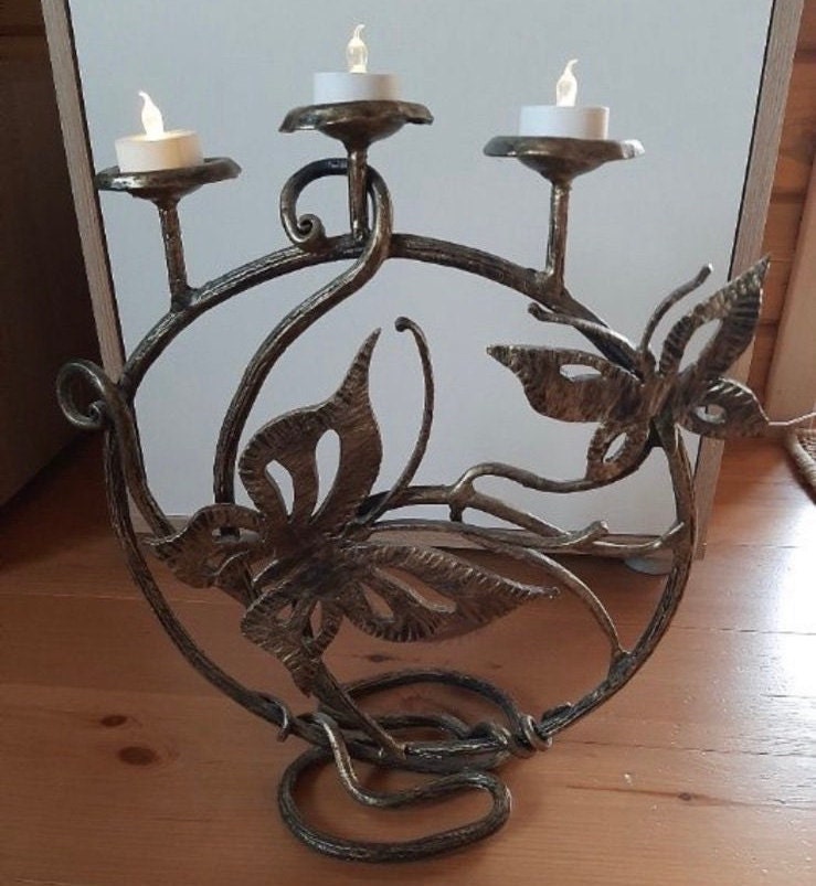 Candle holder, candle, candlestick holder, Christmas, butterfly, iron gift, steel gift, anniversary, birthday, Mothers Day, wedding, groom