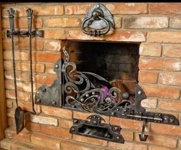 Fireplace decor, Middle Ages, castle, medieval, steel gift, firewood holder, wall sconce, 6th anniversary, fire poker, Christmas, birthday