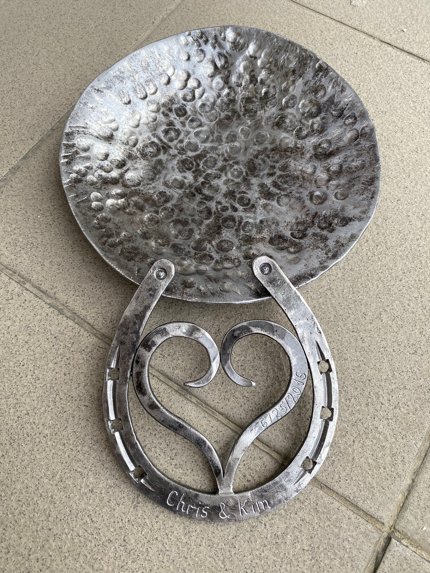 Iron bowl, tray, horse shoe, 6th anniversary, iron anniversary, 6 year anniversary, iron gift, steel gift, personalized bowl, steel bowl