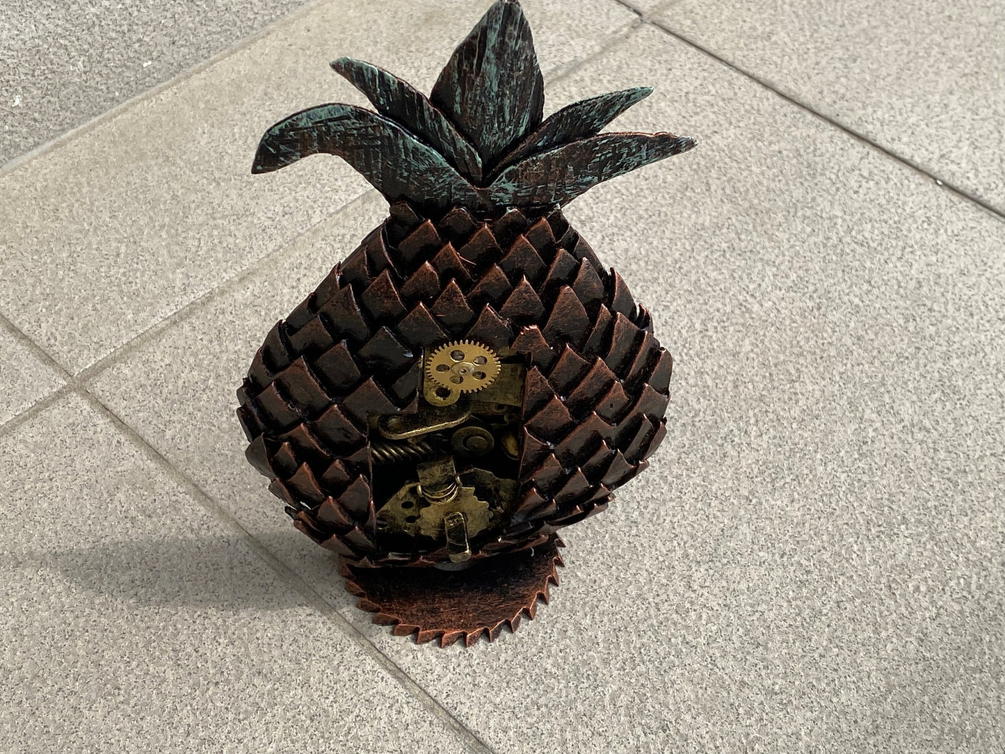 Steampunk pineapple, pineapple, steampunk, pine apple, fruit, Christmas, birthday, hardware, steam punk, recycling, industrial, exotic, mom