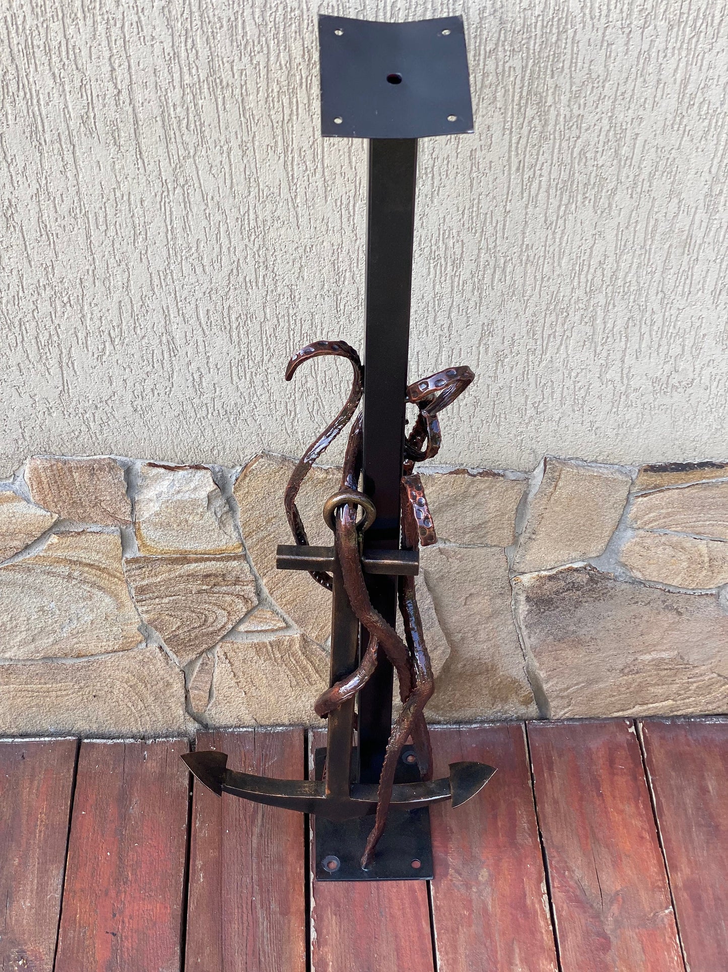 Stand, plant stand, holder, cake stand, tray, plant holder, shelf, display stand, octopus, tentacle, anchor, iron gift, 6th anniversary