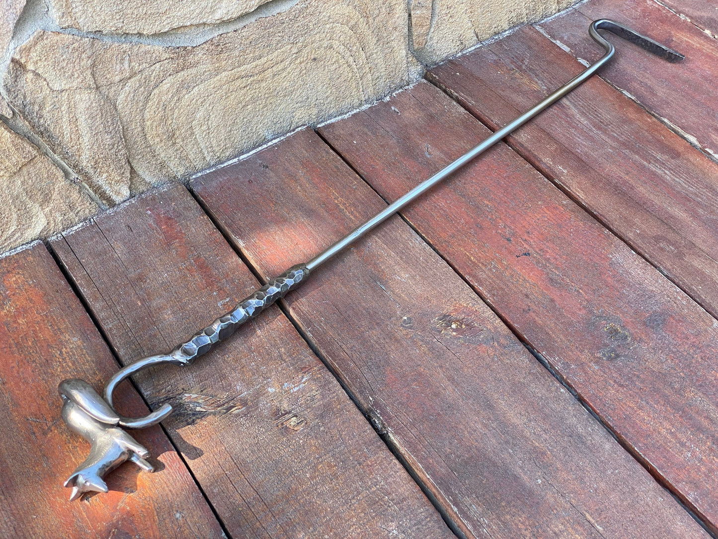 Fire poker, fox, stainless steel, Christmas, daddy, camp, picnic, camping, BBQ, travelers gift,fire pit,firewood,steel gift,11th anniversary