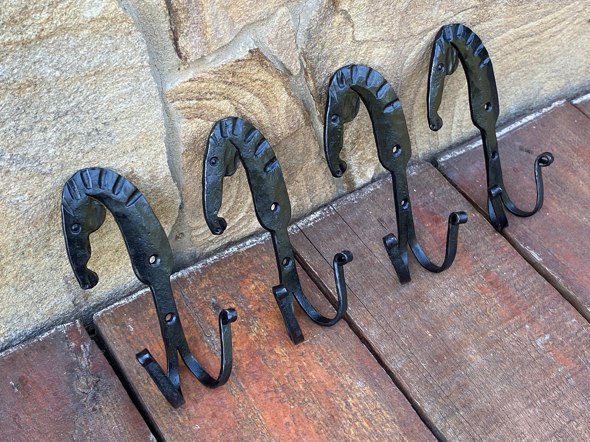 Hand Forged Metal Wall Hook Set of 3 Pcs Wrought Iron Wall Coat Hook  Blacksmith Metal