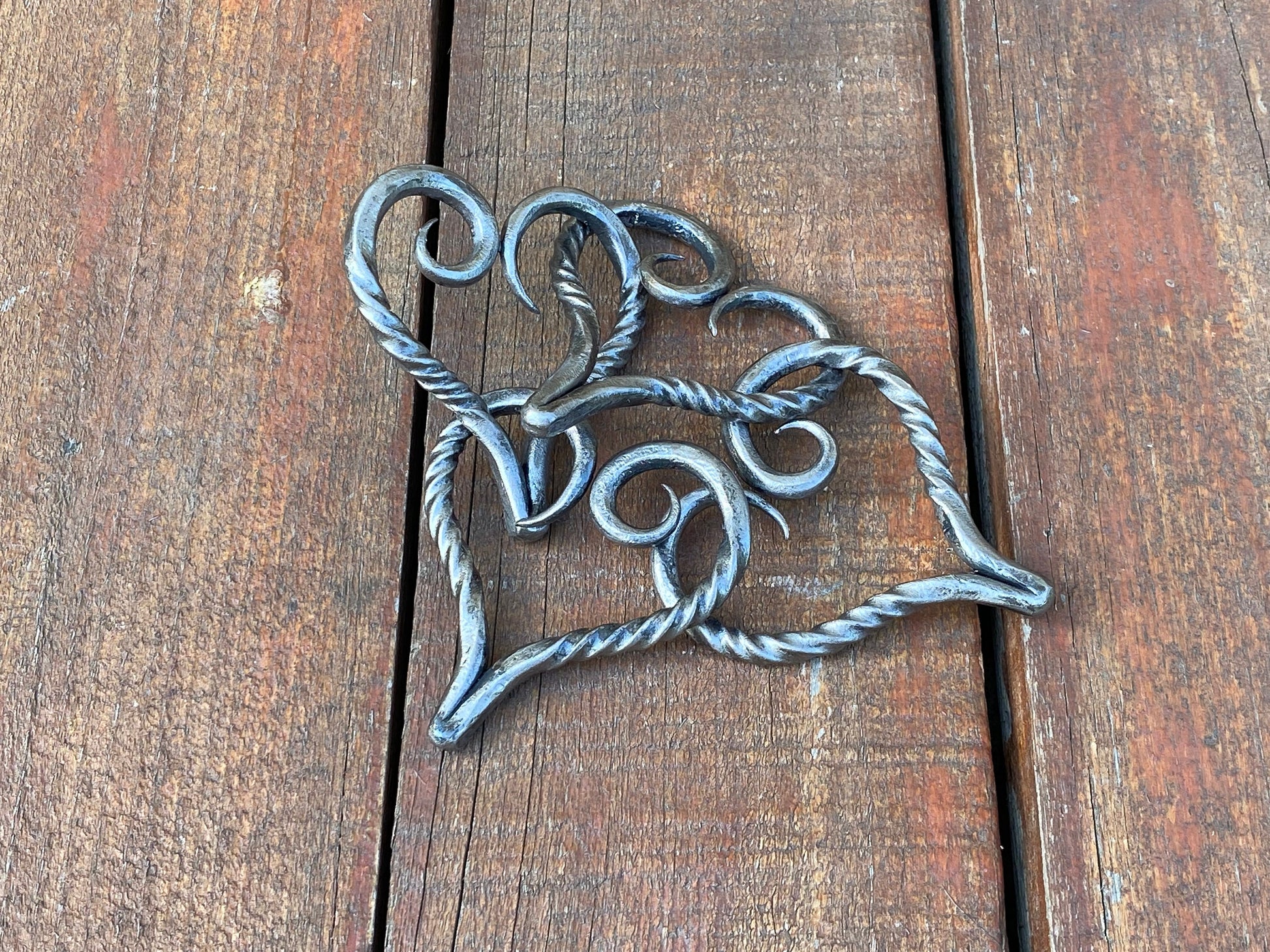 Entwined hearts, anniversary gift, birthday, 6th anniversary, 11th anniversary, personalized gift, heart, iron gift,steel gift,engraved gift