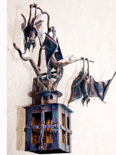 Wall sconce, outdoor sconce, outside sconce, bat, sconce, castle sconce, medieval, wild nature, cave, night, Christmas,anniversary,birthday
