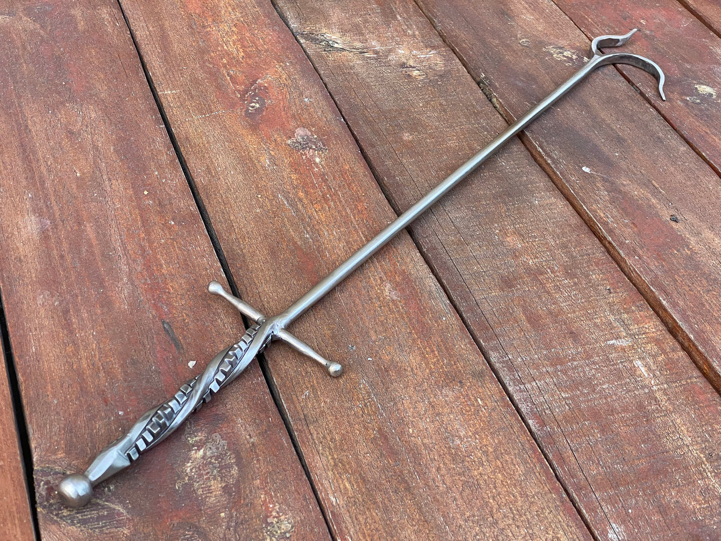 Stainless steel fire poker, fire poker, Christmas, birthday, BBQ, fireplace, firewood holder, personalized gift,mens gift,engagement,wedding