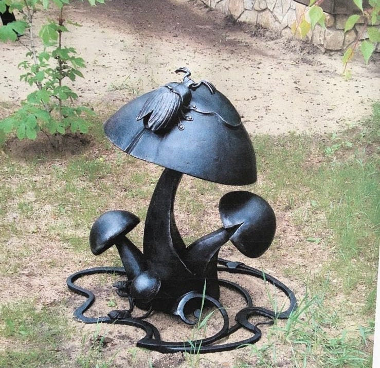 Garden lantern, garden lamp, garden, mushroom, sconce, forest theme, iron gift, table lamp, night lamp, wild nature, zoo, renovation, yard