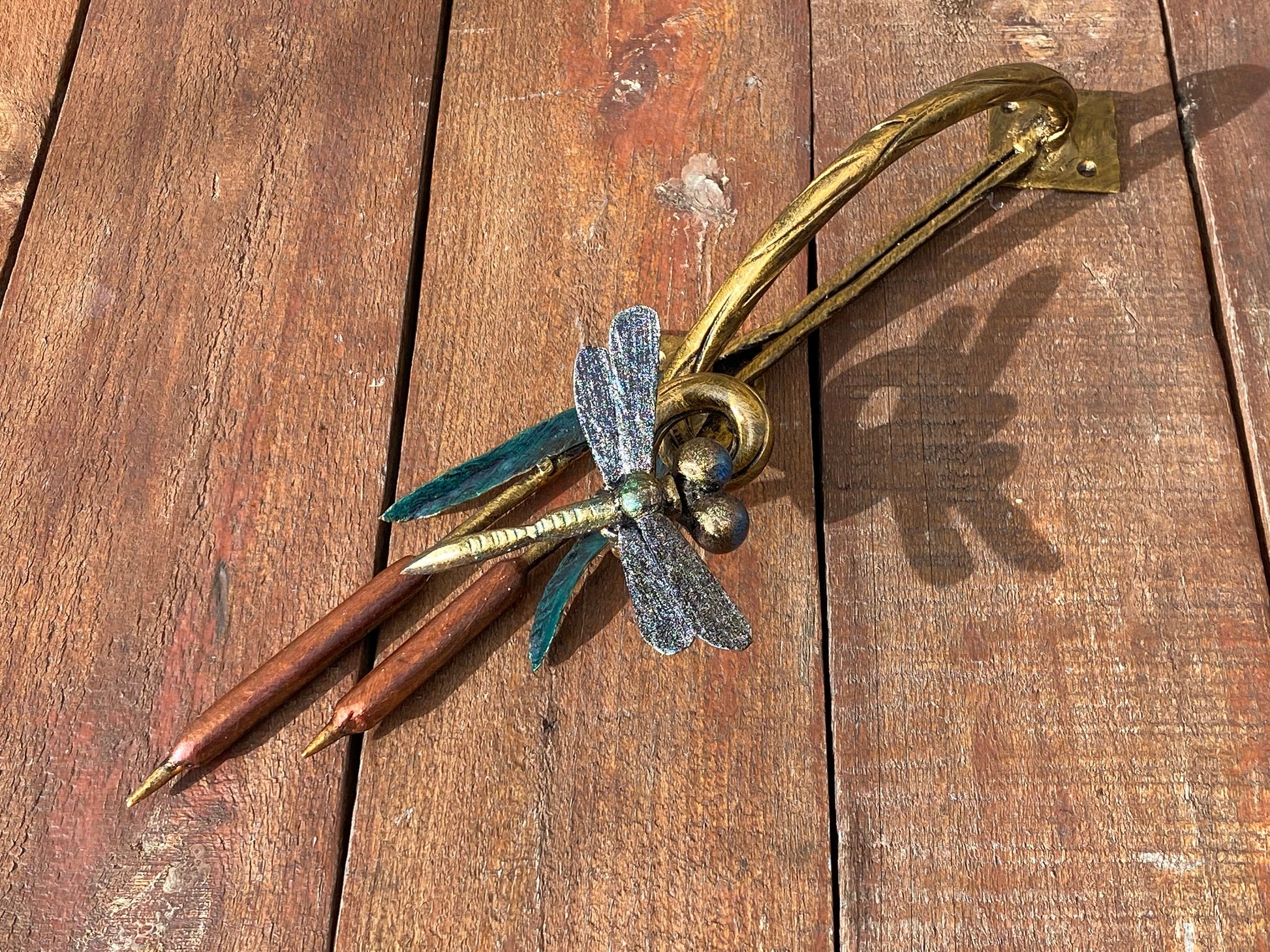 Door handle, dragonfly, reeds, cattail, renovation, bamboo, river, lake, Christmas, wild nature,Thanksgiving,anniversary,birthday,blacksmith