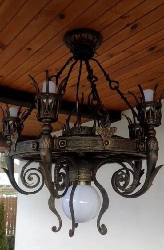 Chandelier, ceiling lamp, medieval, sconce, castle, viking, Middle Ages, Christmas, renovation, anniversary, birthday, man cave, knight