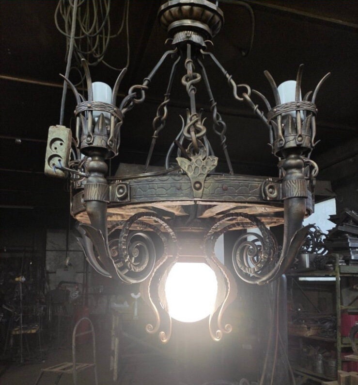Chandelier, ceiling lamp, medieval, sconce, castle, viking, Middle Ages, Christmas, renovation, anniversary, birthday, man cave, knight