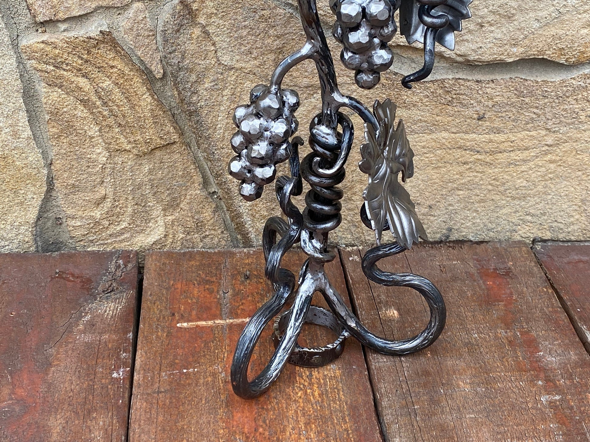 Candle holder, 6th anniversary, iron anniversary, candle, iron gift, 11th anniversary, Christmas, birthday, grapes, grapevine, Thanksgiving