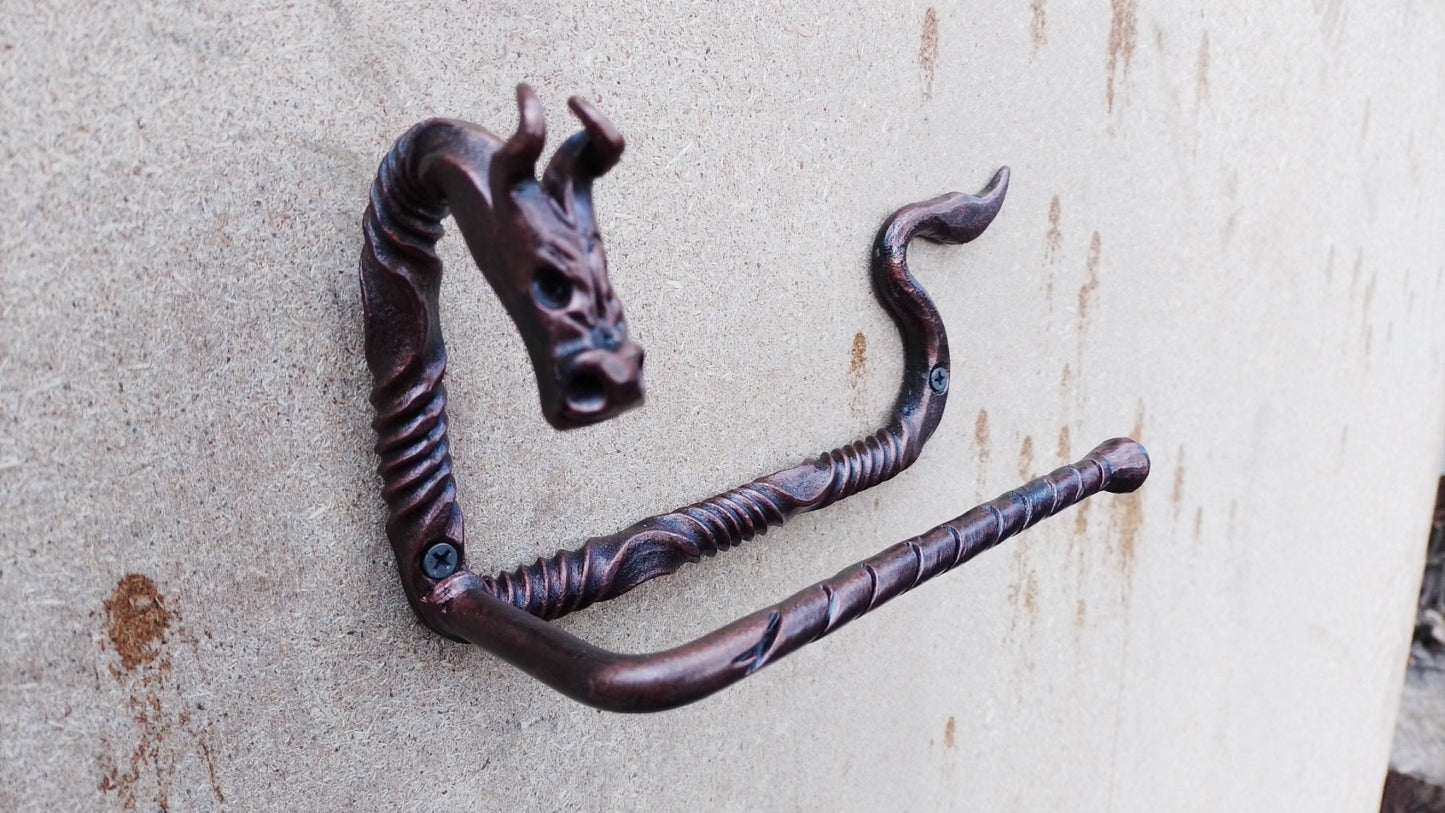 Towel holder, hook, dragon, medieval, viking, kitchen gift, key holder, bathroom, anniversary, Christmas, renovation, towel ring, TP holder