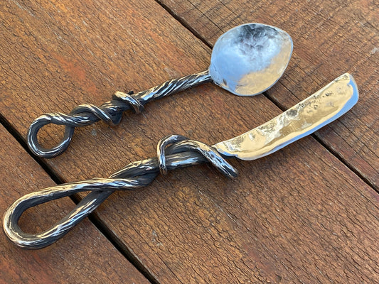Spoon, knife, viking cutlery, stainless steel, medieval, rustic, farmhouse, skewer, medieval, Middle Ages, viking, Christmas, anniversary