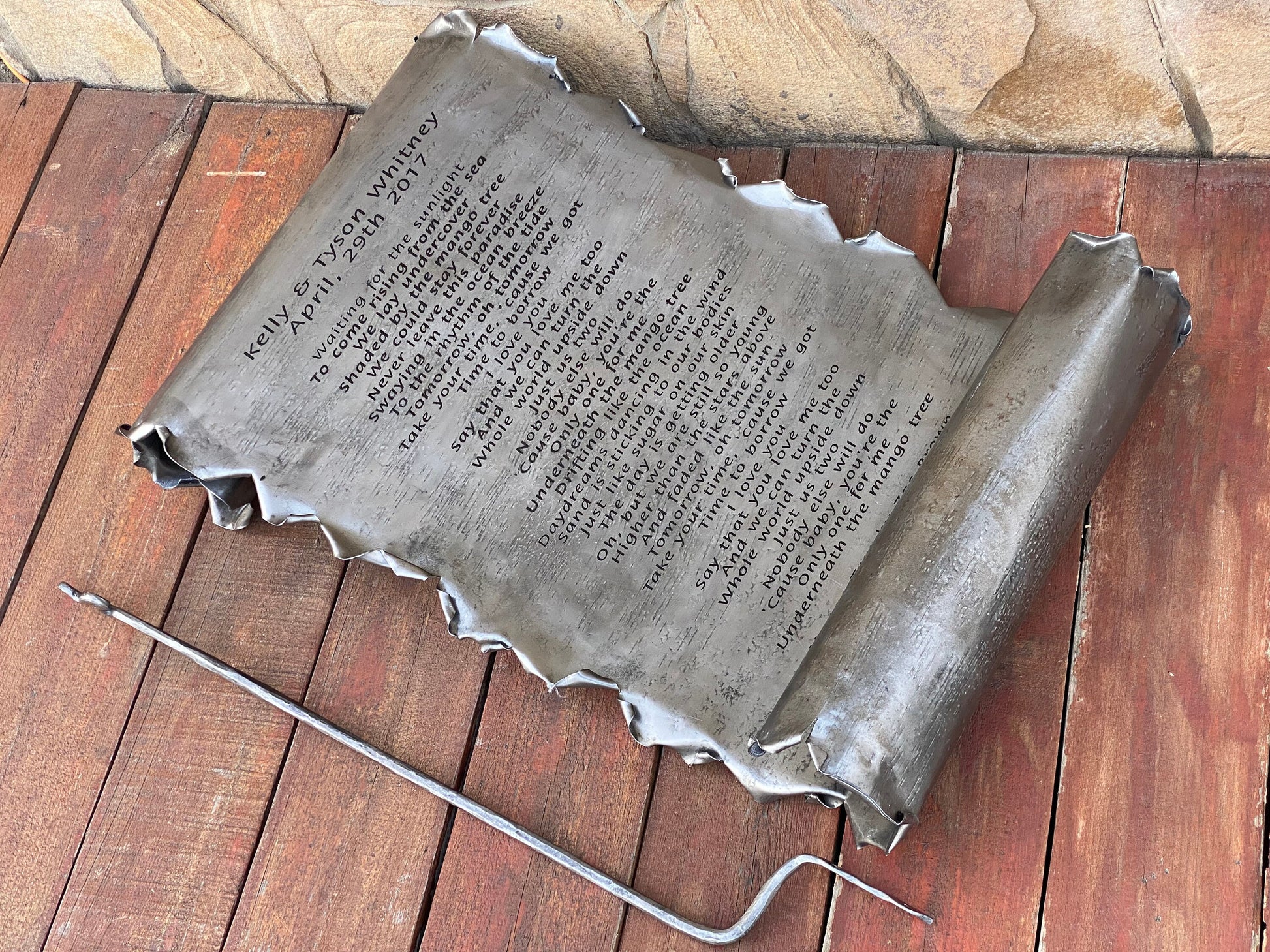 Iron scroll, steel scroll, 6th anniversary, 11th anniversary, steel anniversary, iron anniversary, wedding anniversary, iron gift,steel gift